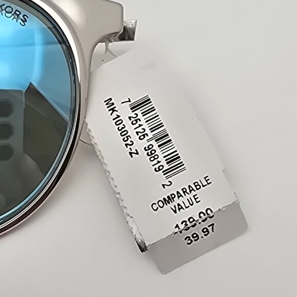 Michael Kors MK1030 113725 Grayton Silver Frame Teal Mirror Aviator Sunglasses - Picture 14 of 14